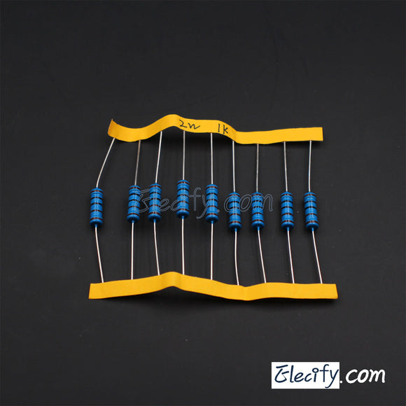 20pcs 2W Resistor 110Ω - 1KΩ, Metal Film, 1% tolerance