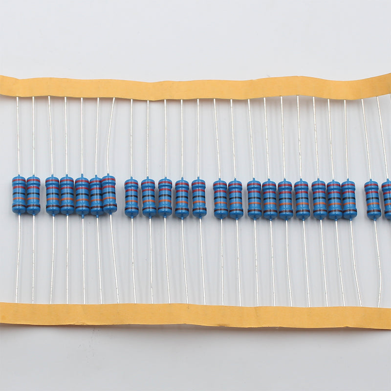 20pcs 1W Resistor 12Ω - 100Ω, Metal Film, 1% tolerance